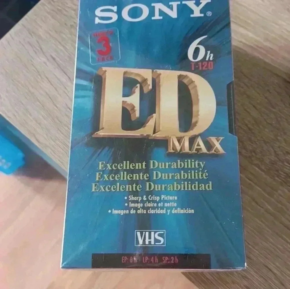 Sony 3-Pack ED Max T-120  6h VHS Sealed - Picture 2 of 5